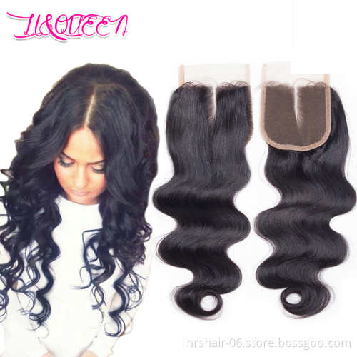 brazilian body wave closure middle 3 free part human hair closure, 10 inch body wave brazilian hair